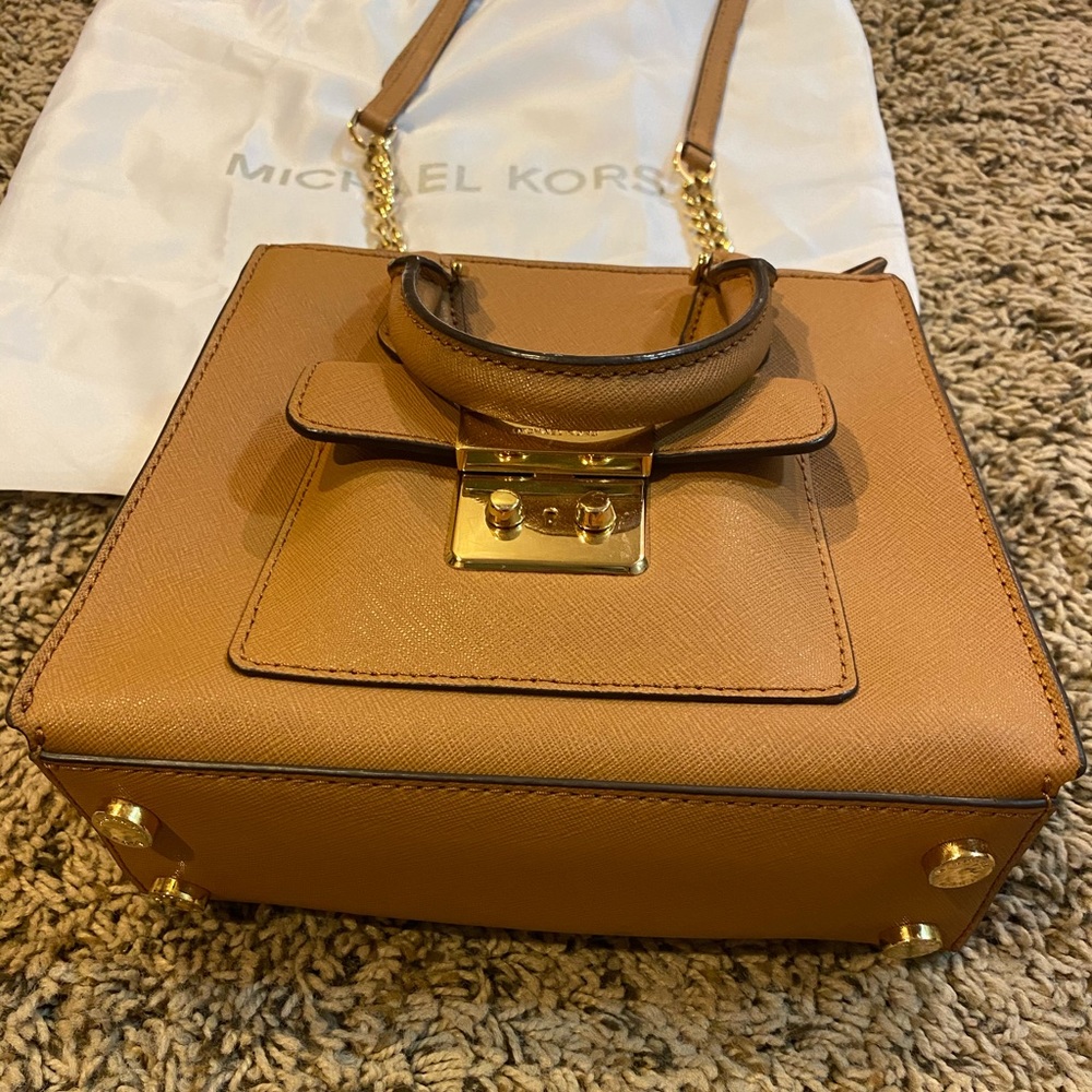 Michael Kors mini over the shoulder handbag tan